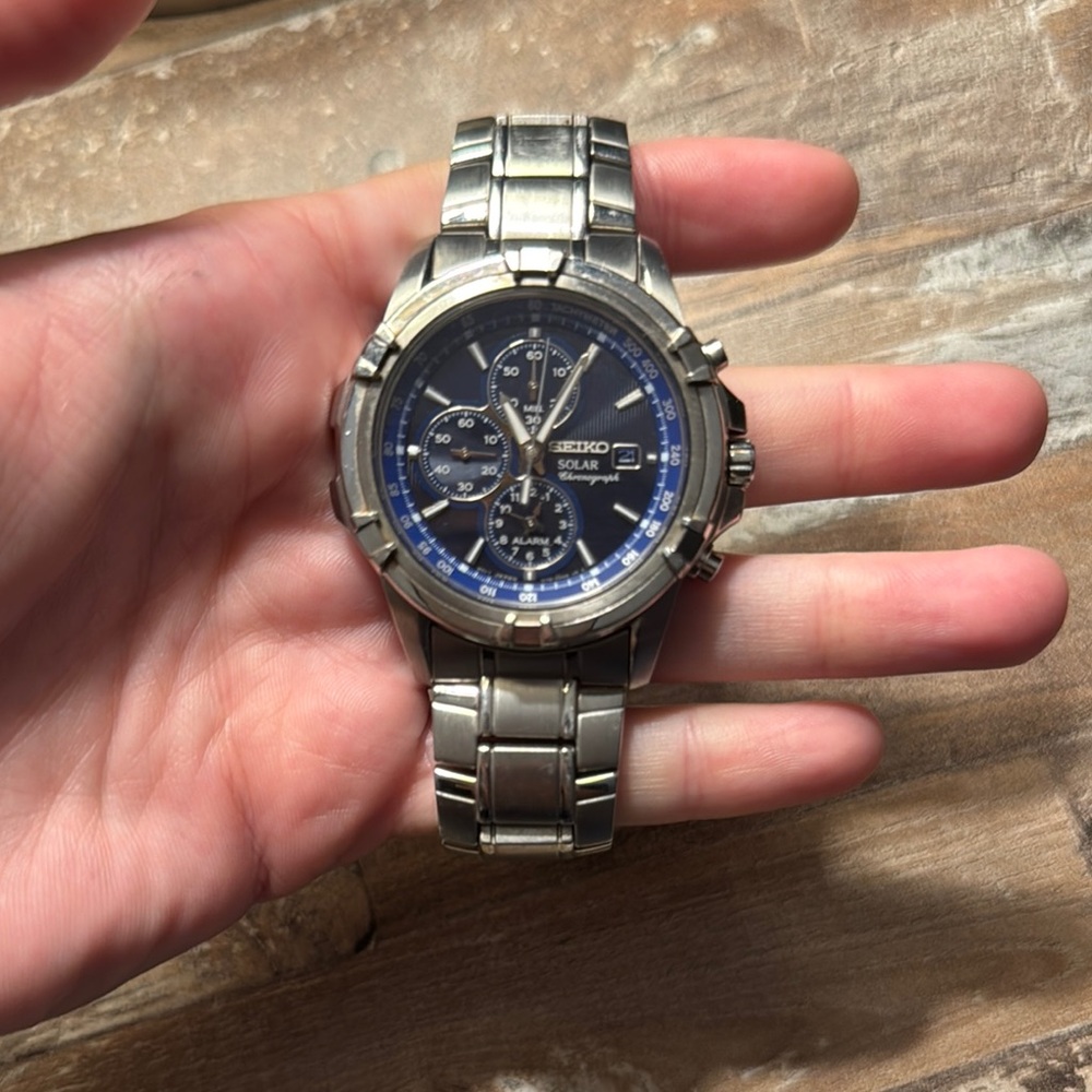 Seiko Solar Stainless Steel Watch